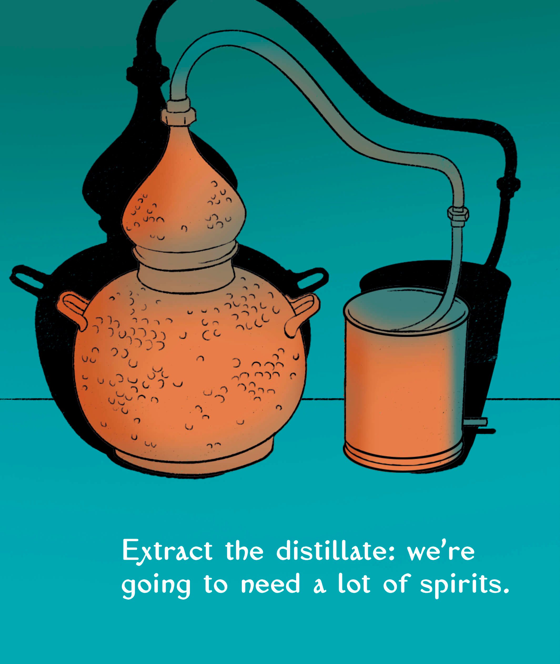 Extract the distillate: we’re going to need a lot of spirits