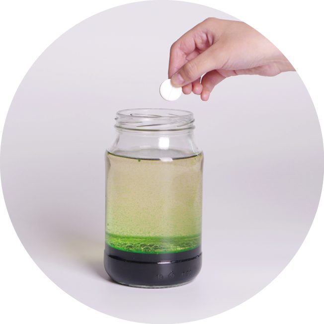 Toss in the fizzy tablet