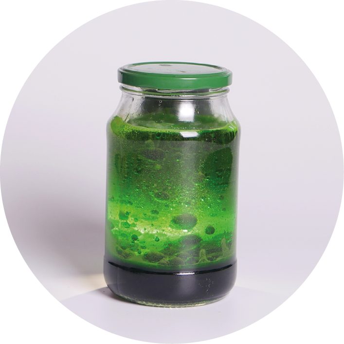Light up the jar with a flashlight and turn off the lights. Let the show begin!