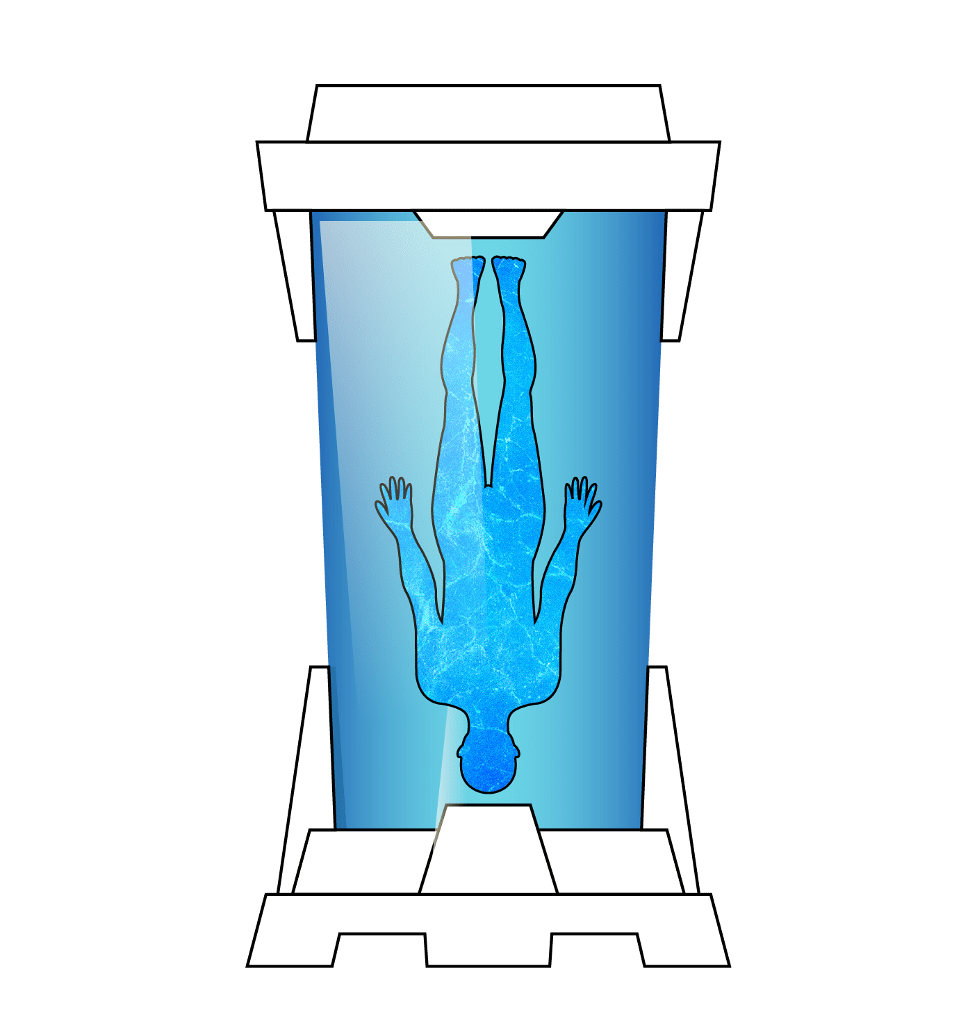 Finally, the body must be cooled once again, now to –184 °F, turned upside down, and placed into a vessel (this is done so that in the event of depressurization, the human brain is the last to suffer)