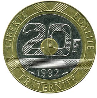 A silver minted to commemorate the 20th anniversary of the liberation of France.