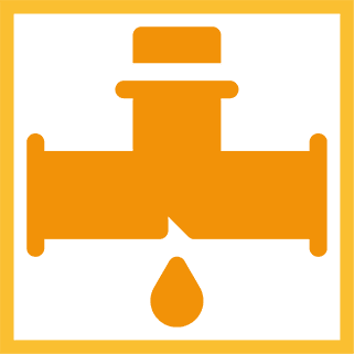 An orange icon on a yellow background.