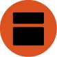 A black and orange circle with a sign.