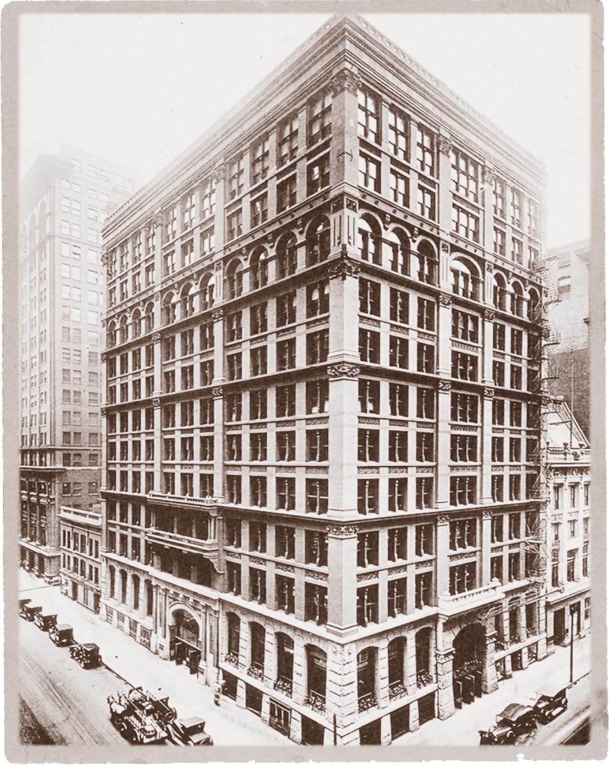Skyscraper | A black and white photo of an old building.