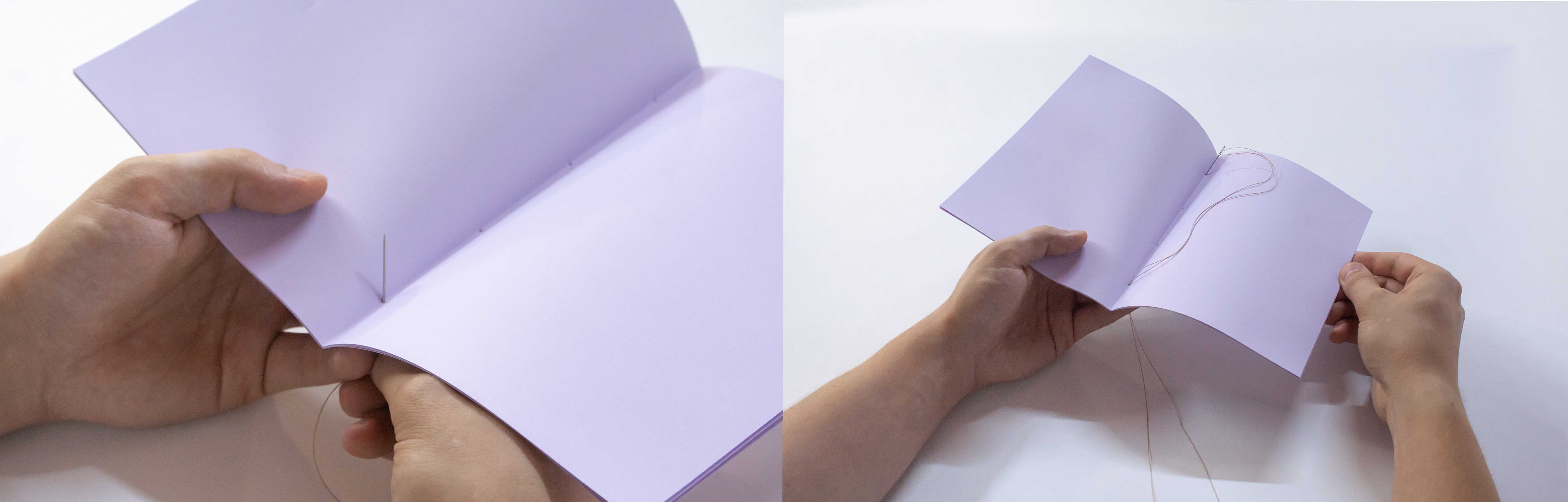 Bookbinding two hands